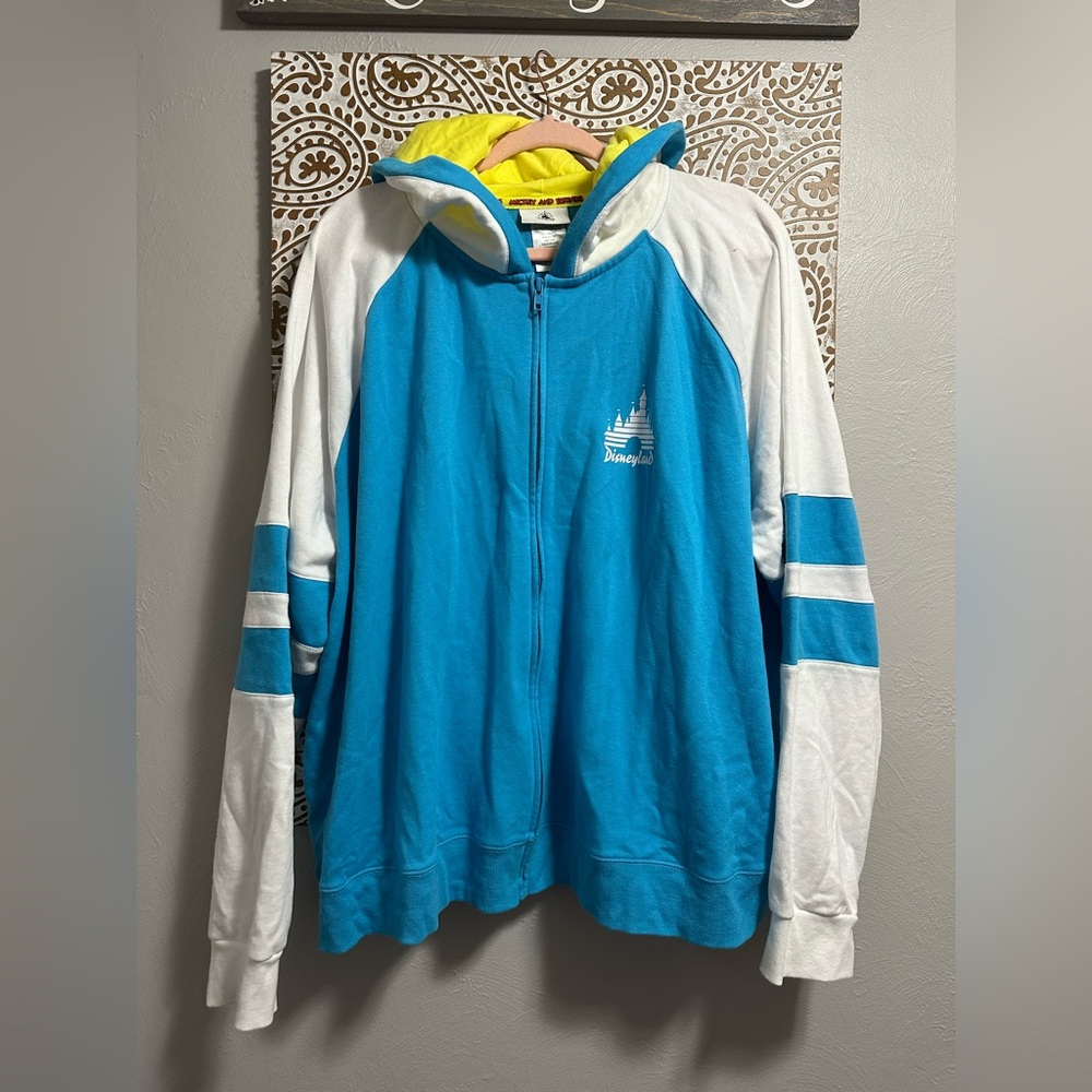 Disneyland Mickey & Friends Blue and White Zip-Up Hoodie